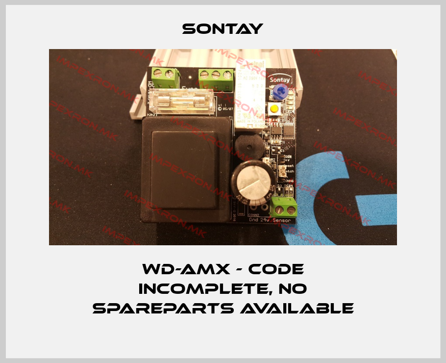 Sontay-WD-AMX - code incomplete, no spareparts availableprice