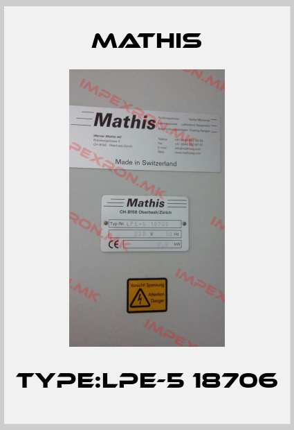 Mathis-Type:LPE-5 18706price
