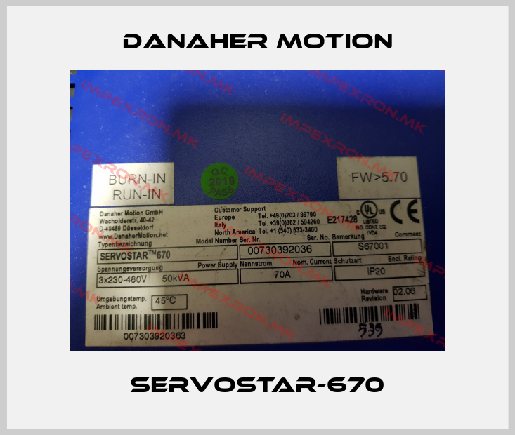 Danaher Motion-SERVOSTAR-670price