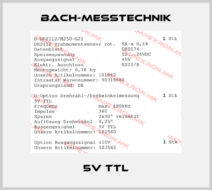 Bach-messtechnik-5V TTLprice