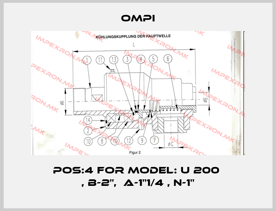 OMPI-Pos:4 for Model: U 200  , B-2",  A-1"1/4 , N-1"price
