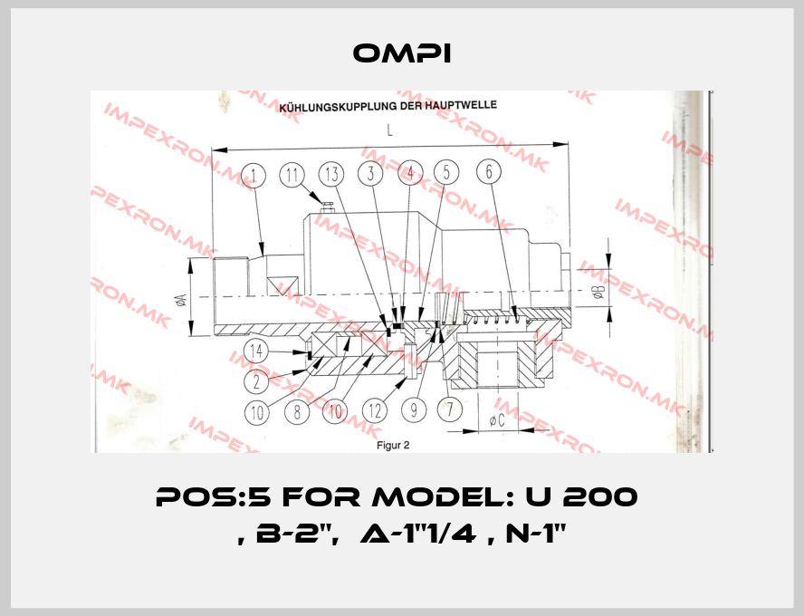 OMPI-Pos:5 for Model: U 200  , B-2",  A-1"1/4 , N-1"price