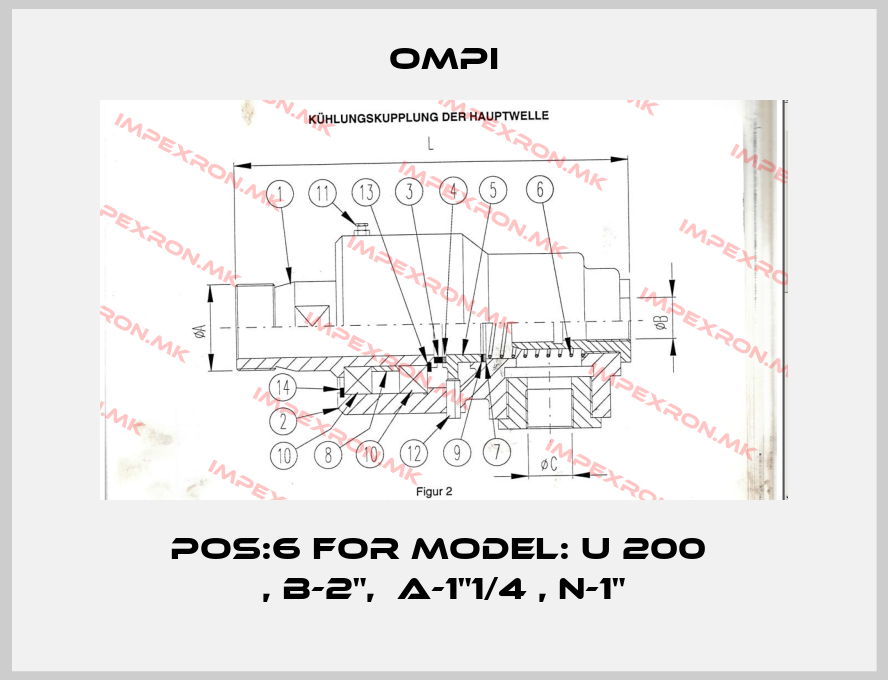 OMPI-Pos:6 for Model: U 200  , B-2",  A-1"1/4 , N-1"price