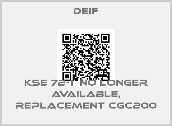 Deif-KSE 72-1  no longer available, replacement CGC200price