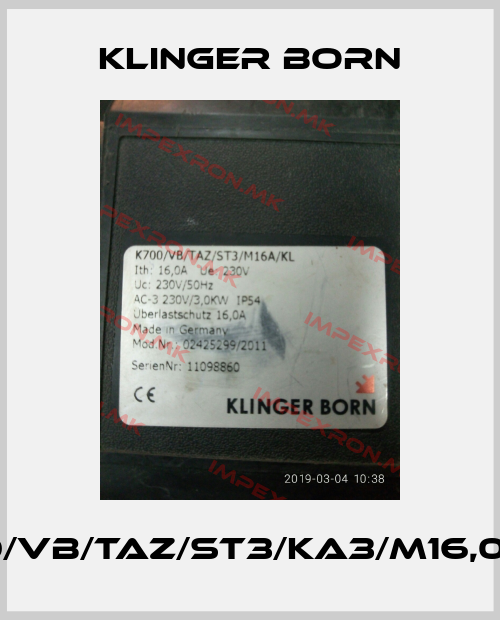 Klinger Born-K700/VB/TAZ/ST3/KA3/M16,0A/KLprice