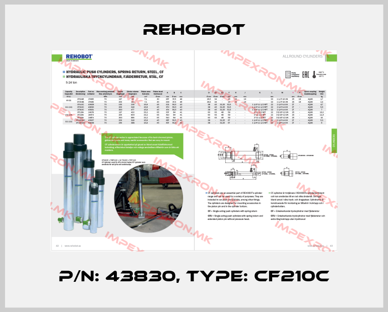 Rehobot-p/n: 43830, Type: CF210Cprice