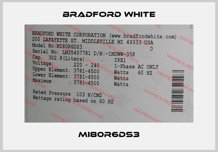 Bradford White-MI80R6DS3price