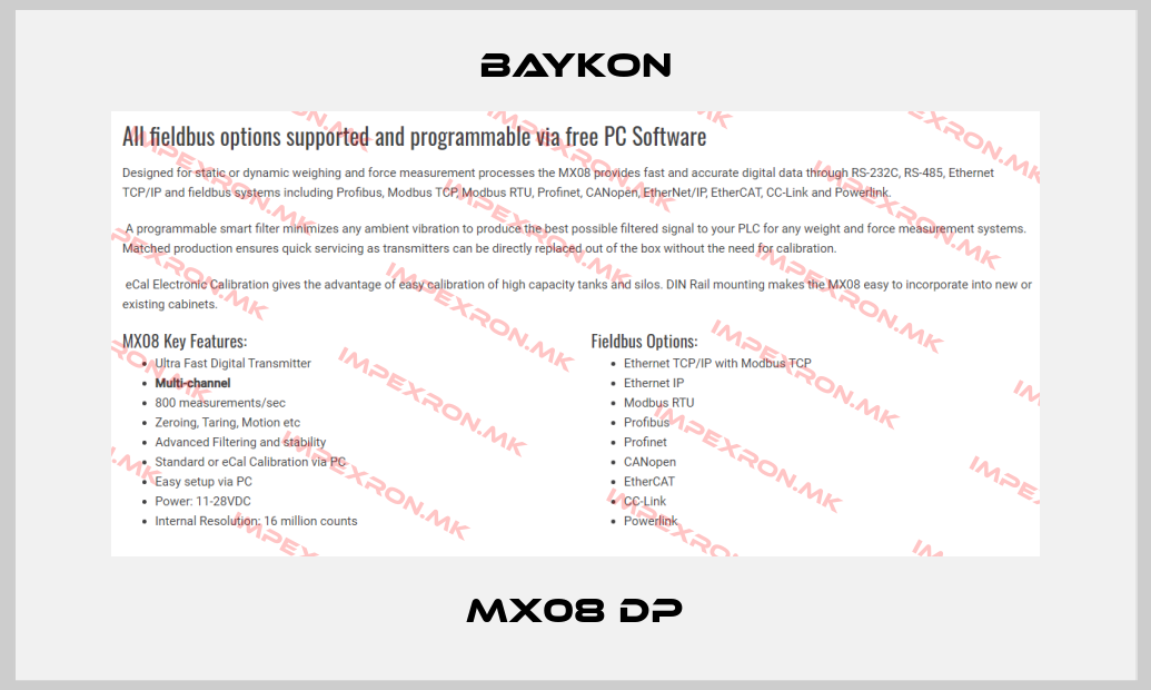 Baykon-MX08 DPprice