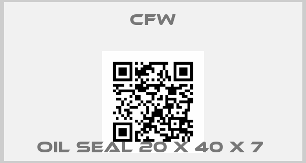 CFW-OIL SEAL 20 X 40 X 7 price