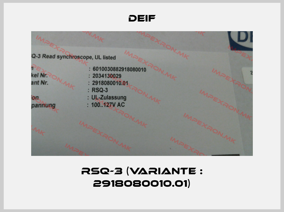 Deif-RSQ-3 (Variante : 2918080010.01)price