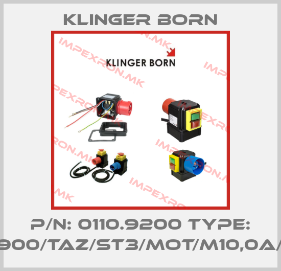Klinger Born-P/N: 0110.9200 Type: K900/TAZ/ST3/Mot/M10,0A/Pprice