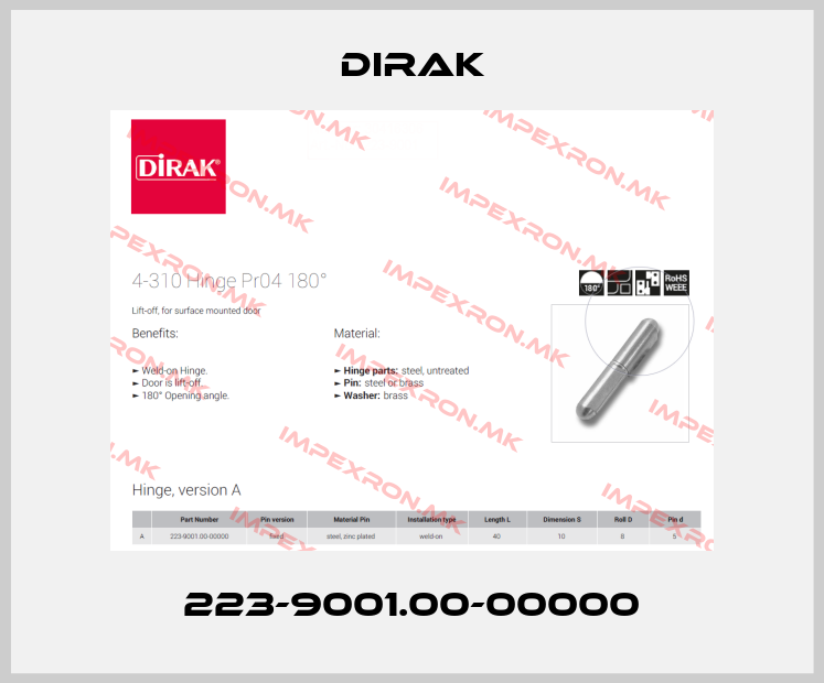 Dirak-223-9001.00-00000price
