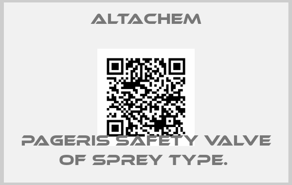 Altachem-PAGERIS SAFETY VALVE OF SPREY TYPE. price
