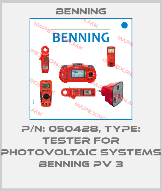Benning-P/N: 050428, Type: Tester for Photovoltaic Systems BENNING PV 3price