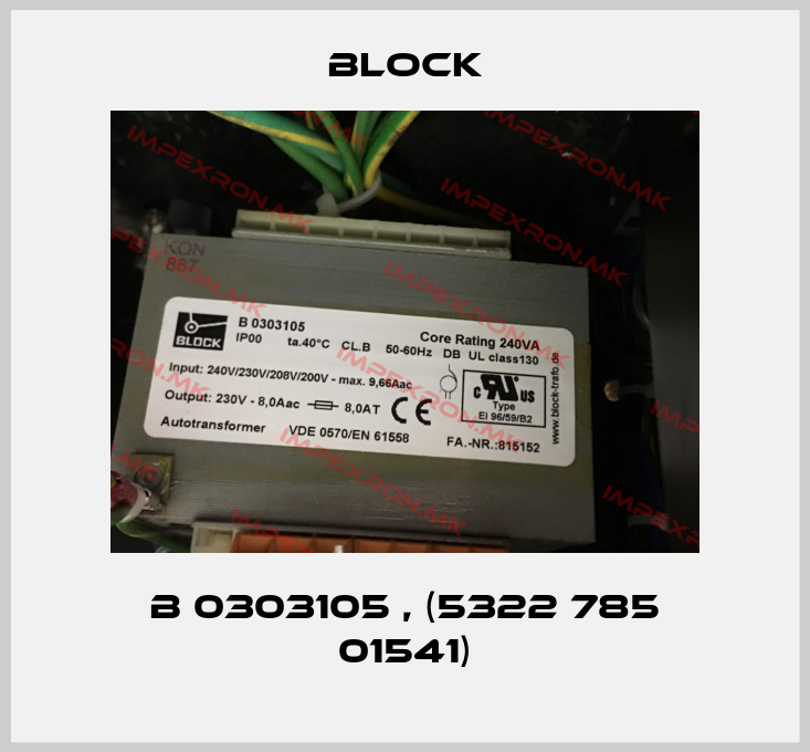 Block-B 0303105 , (5322 785 01541)price