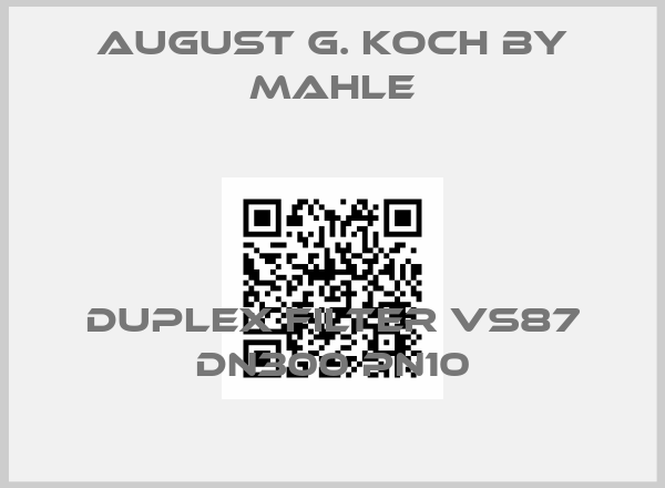 August G. Koch By Mahle-Duplex filter VS87 DN300 PN10price