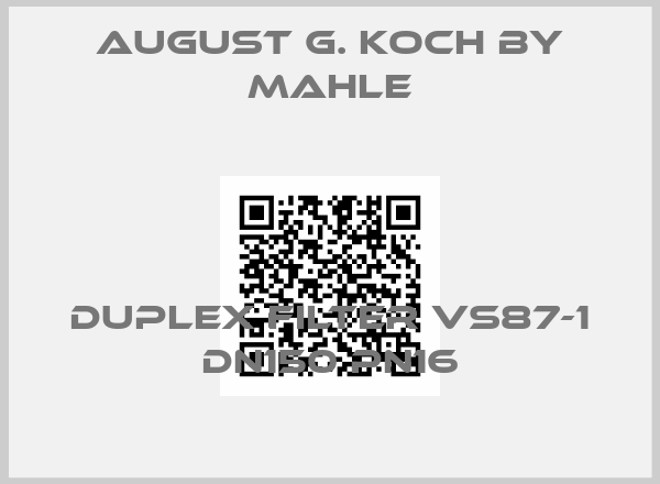 August G. Koch By Mahle-Duplex filter VS87-1 DN150 PN16price