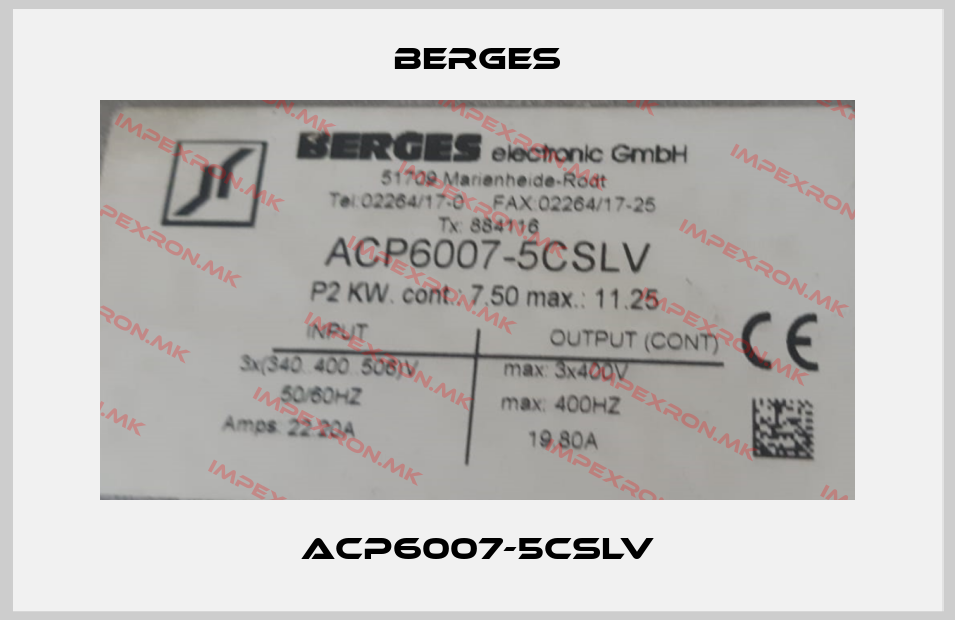 Berges-ACP6007-5CSLVprice