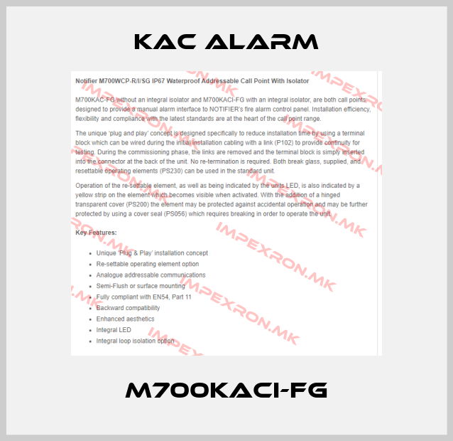 KAC Alarm-M700KAC1-FGprice
