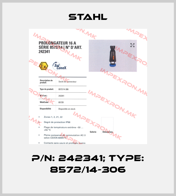 Stahl-p/n: 242341; Type: 8572/14-306price