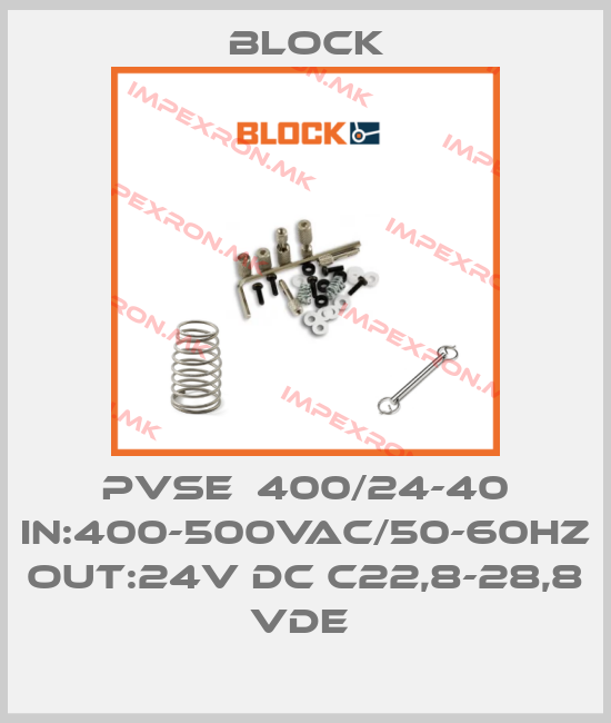 Block-PVSE  400/24-40 IN:400-500VAC/50-60HZ OUT:24V DC C22,8-28,8 VDE price