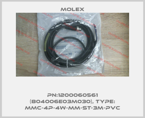 Molex-PN:1200060561 (804006E03M030), Type: MMC-4P-4W-MM-ST-3M-PVCprice