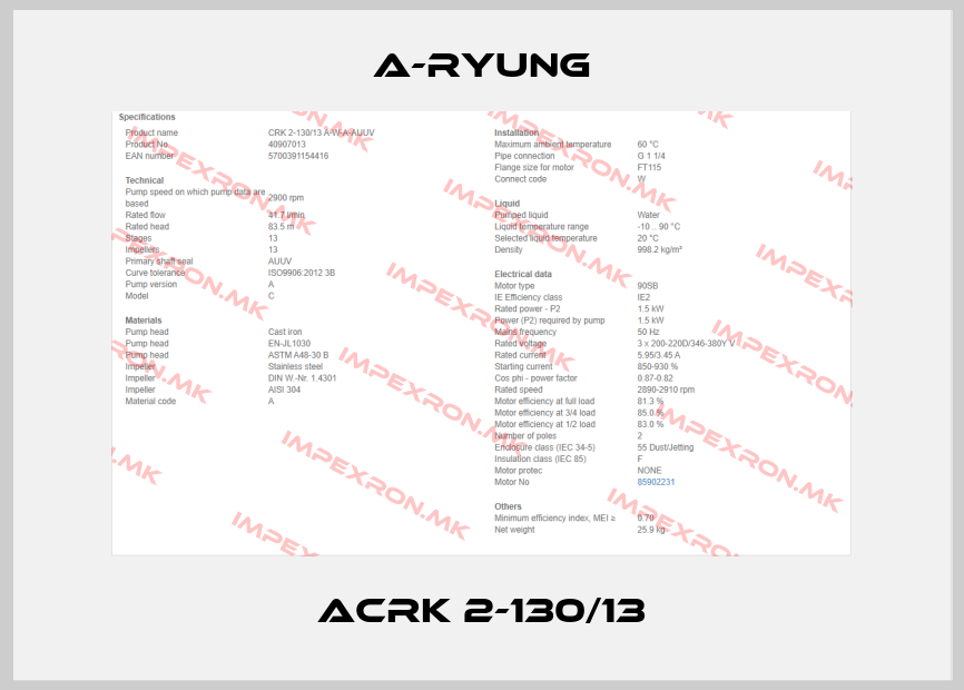 A-Ryung-ACRK 2-130/13price