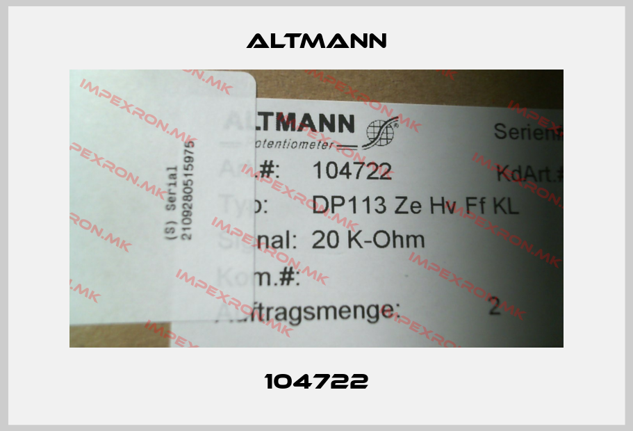 ALTMANN-104722price