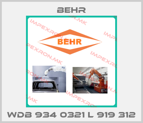Behr-WDB 934 0321 L 919 312price