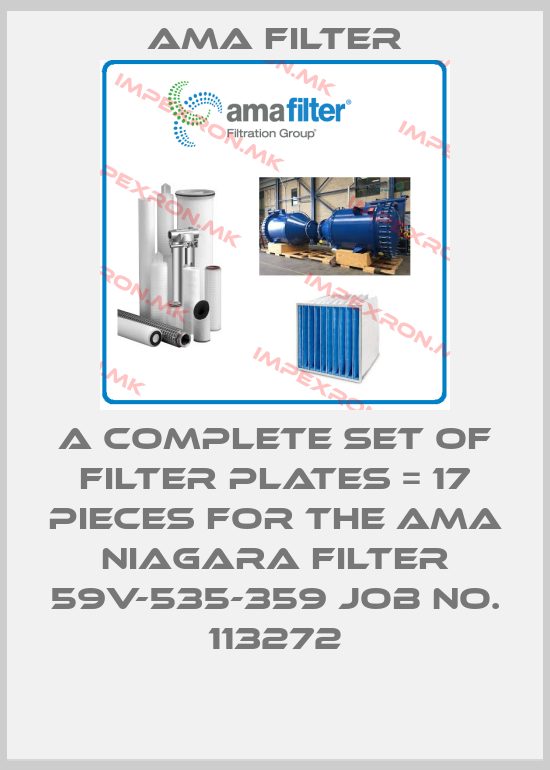 Ama Filter-a complete set of filter plates = 17 pieces for the AMA Niagara filter 59V-535-359 job no. 113272price