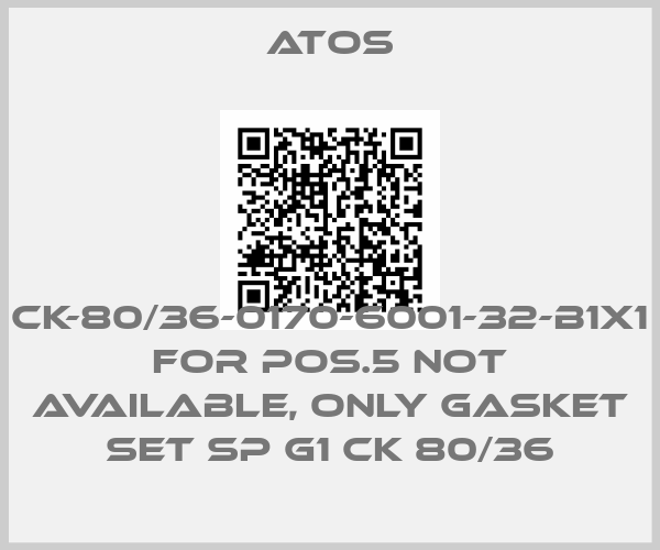 Atos-CK-80/36-0170-6001-32-B1X1 for Pos.5 not available, only gasket set SP G1 CK 80/36price