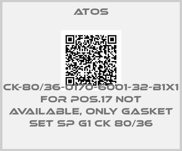 Atos-CK-80/36-0170-6001-32-B1X1 for Pos.17 not available, only gasket set SP G1 CK 80/36price