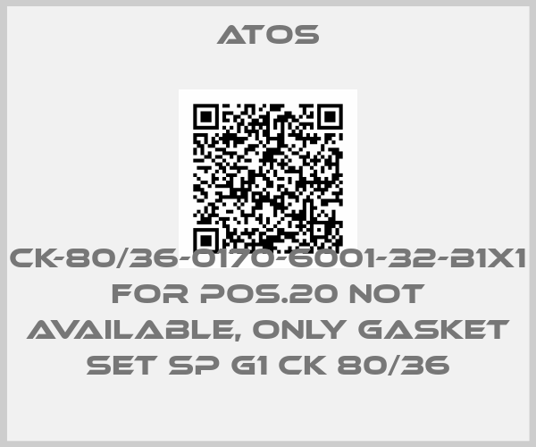 Atos-CK-80/36-0170-6001-32-B1X1 for Pos.20 not available, only gasket set SP G1 CK 80/36price