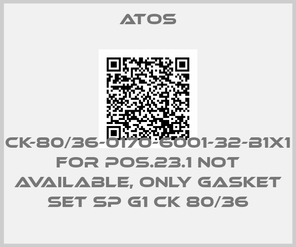 Atos-CK-80/36-0170-6001-32-B1X1 for Pos.23.1 not available, only gasket set SP G1 CK 80/36price