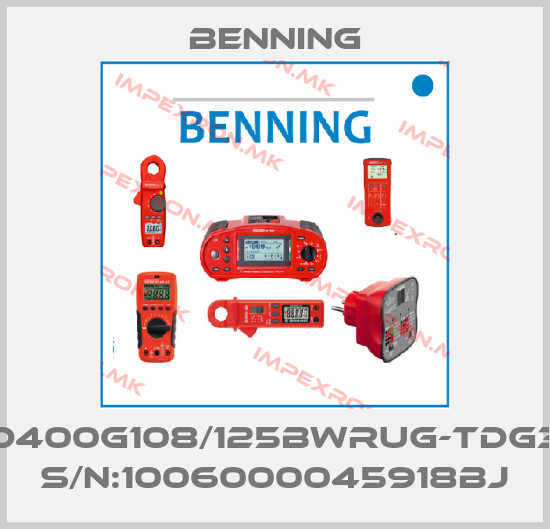 Benning-D400G108/125BWrug-TDG3 S/N:1006000045918Bjprice