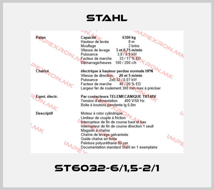 Stahl-ST6032-6/1,5-2/1price