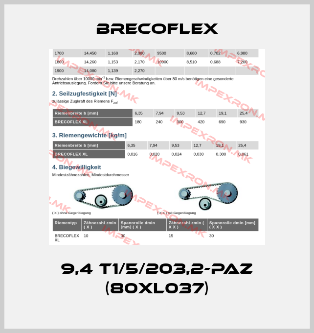 Brecoflex-9,4 T1/5/203,2-PAZ (80XL037)price