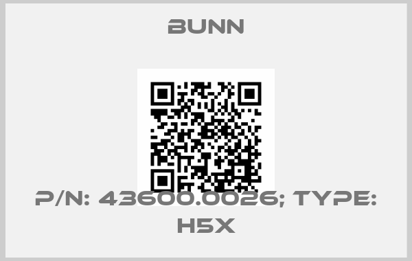 Bunn-p/n: 43600.0026; Type: H5Xprice