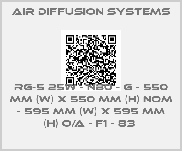 Air Diffusion Systems-RG-5 25W - NB0 - G - 550 MM (W) X 550 MM (H) NOM - 595 MM (W) X 595 MM (H) O/A - F1 - 83 price