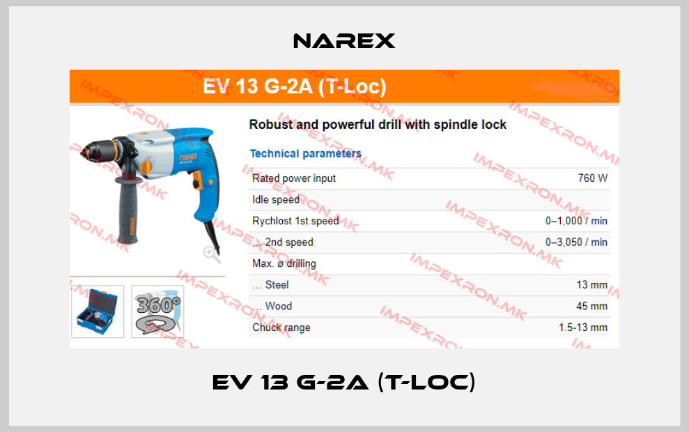 Narex-EV 13 G-2A (T-Loc)price