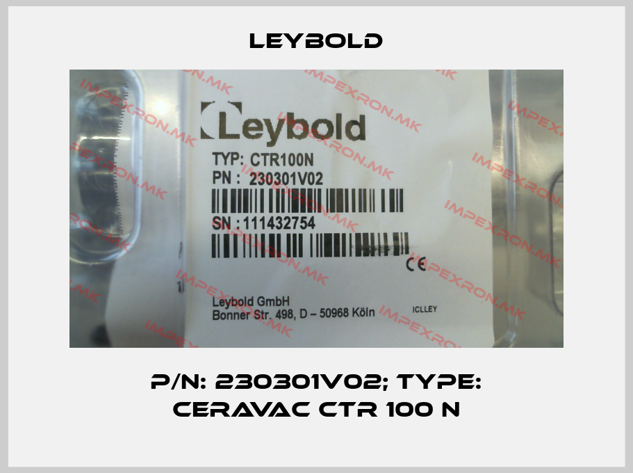 Leybold-p/n: 230301V02; Type: CERAVAC CTR 100 Nprice