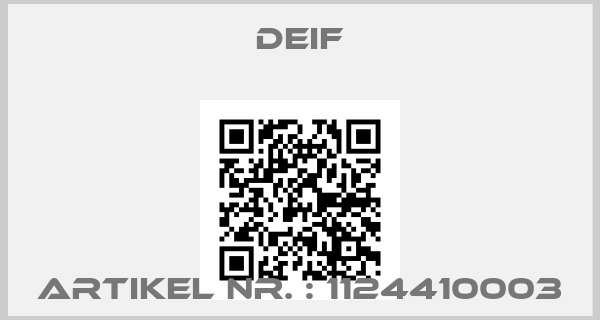 Deif-Artikel Nr. : 1124410003price