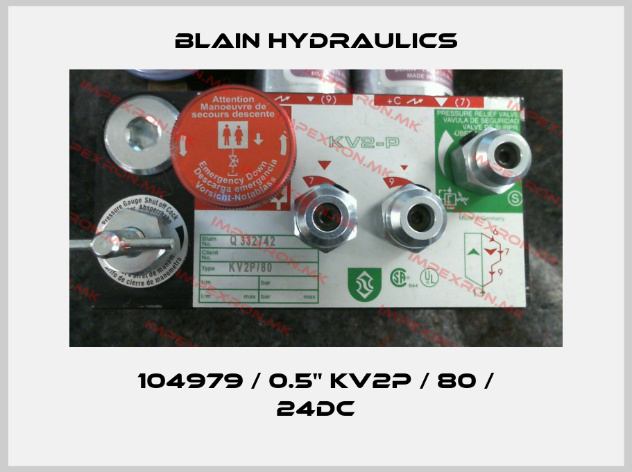 Blain Hydraulics-104979 / 0.5" KV2P / 80 / 24DCprice