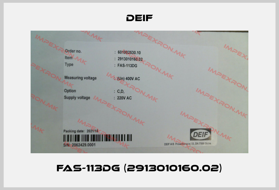Deif-FAS-113DG (2913010160.02)price