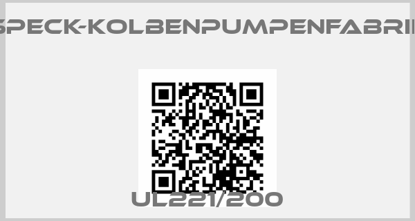 SPECK-KOLBENPUMPENFABRIK-UL221/200price