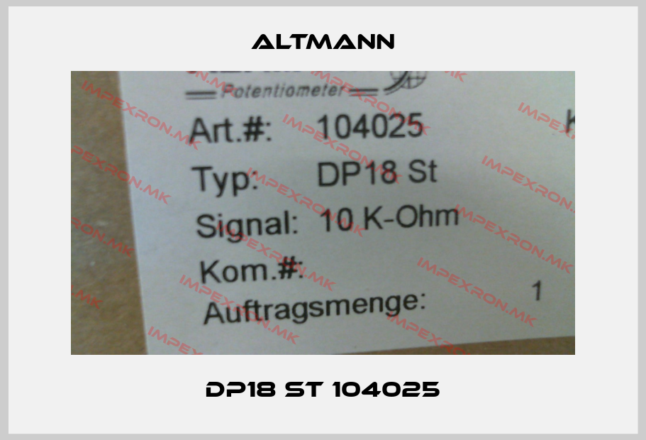 ALTMANN-DP18 St 104025price