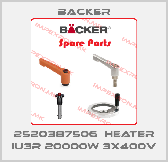 Backer-2520387506  Heater IU3R 20000W 3X400Vprice