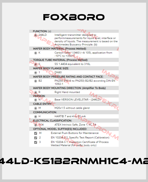 Foxboro-244LD-KS1B2RNMH1C4-M23price