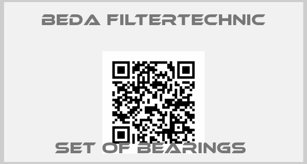 Beda Filtertechnic-SET OF BEARINGS price