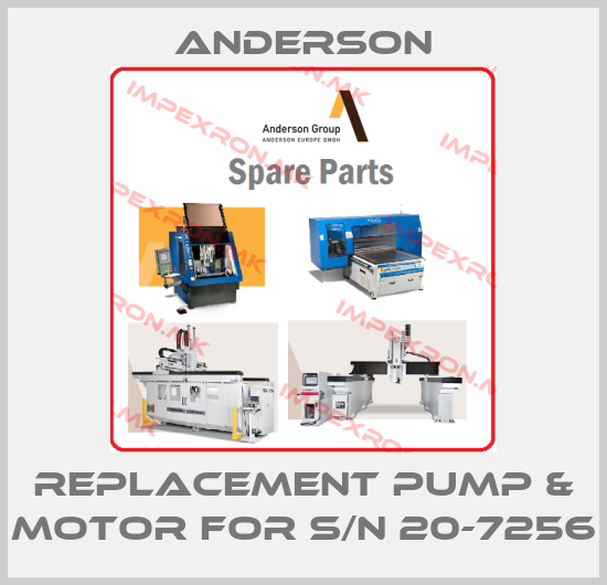 Anderson-Replacement pump & motor for S/N 20-7256price